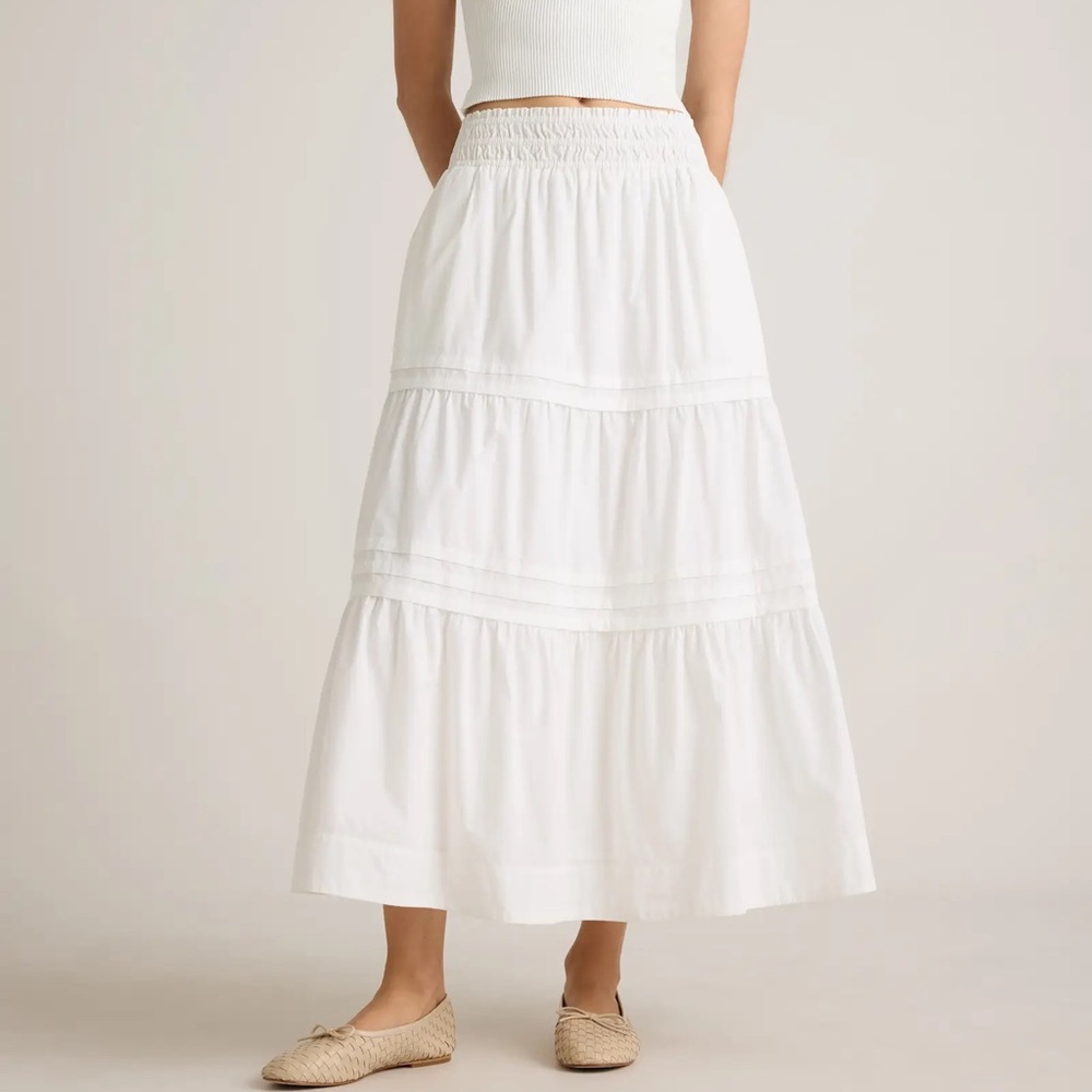 [quince] organic cotton poplin tiered maxi skirt